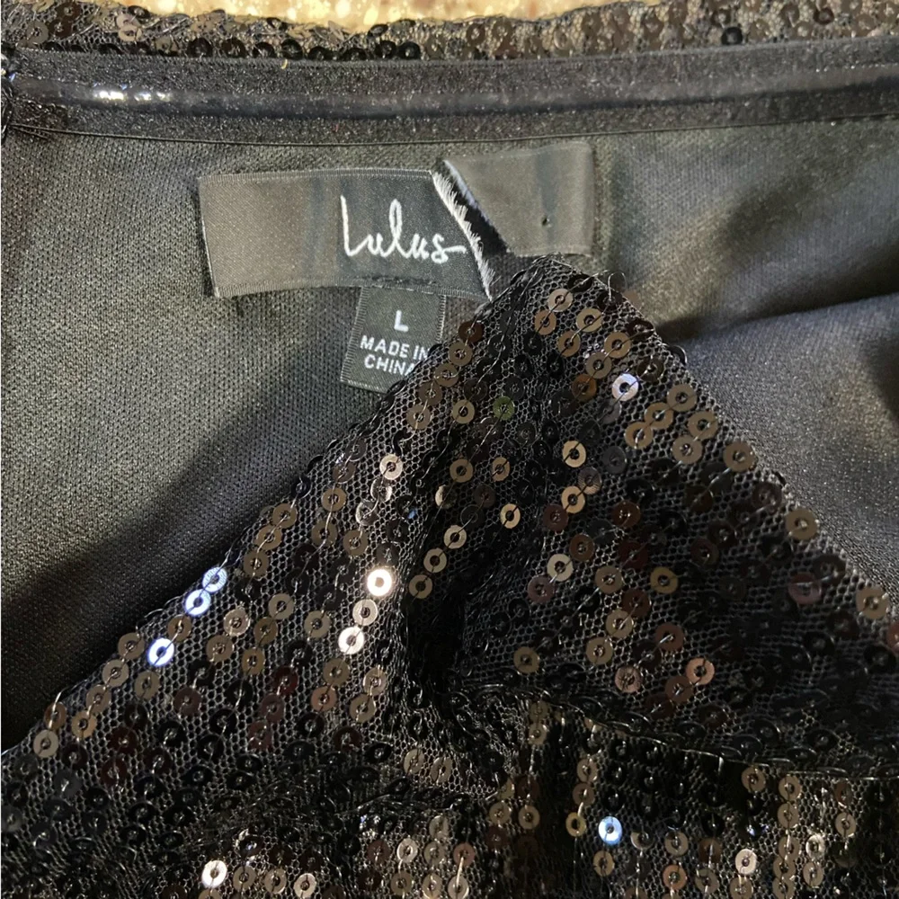 NWOT Lulus Power of Love Black Sequin Strapless Jumpsuit - Picture 13 of 14